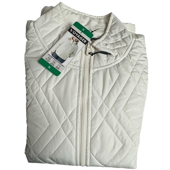 Voyager XL Quilted Jacket Cream Water-Resistant Lightweight Full Zip X-Large - Picture 10 of 10